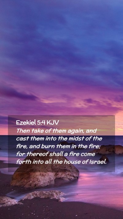 Picture 02 - Ezekiel 5:4 KJV Mobile Phone Wallpaper - Then take of them again, and cast them into the - Mobile Bible Verse Wallpaper