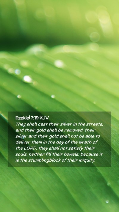 Picture 02 - Ezekiel 7:19 KJV Mobile Phone Wallpaper - They shall cast their silver in the streets, and - Mobile Bible Verse Wallpaper