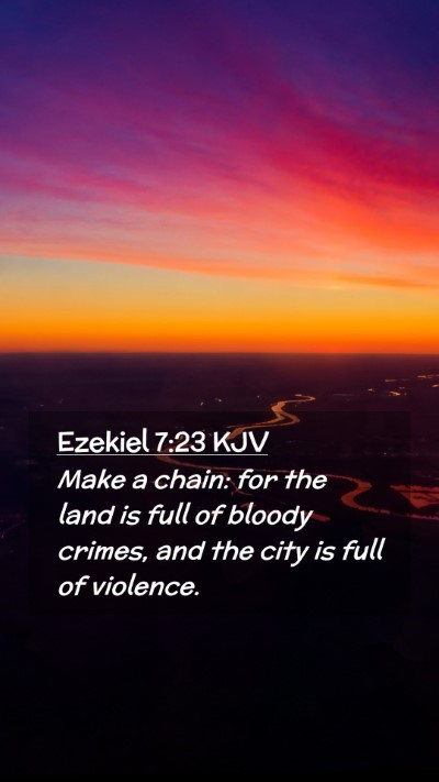 Picture 02 - Ezekiel 7:23 KJV Mobile Phone Wallpaper - Make a chain: for the land is full of bloody - Mobile Bible Verse Wallpaper