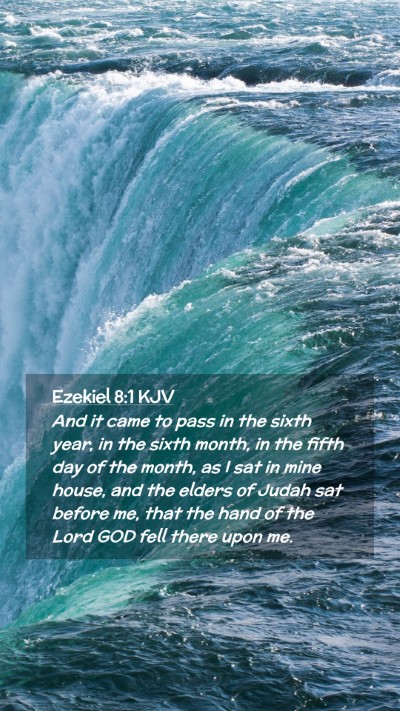 Picture 02 - Ezekiel 8:1 KJV Mobile Phone Wallpaper - And it came to pass in the sixth year, in the - Mobile Bible Verse Wallpaper