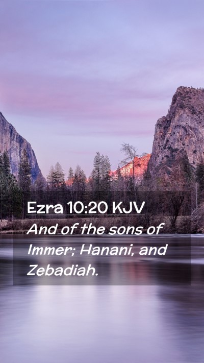 Picture 02 - Ezra 10:20 KJV Mobile Phone Wallpaper - And of the sons of Immer; Hanani, and - Mobile Bible Verse Wallpaper