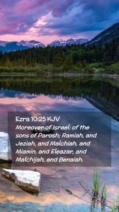 Picture 02 - Ezra 10:25 KJV Mobile Phone Wallpaper - Moreover of Israel: of the sons of Parosh; - Mobile Bible Verse Wallpaper