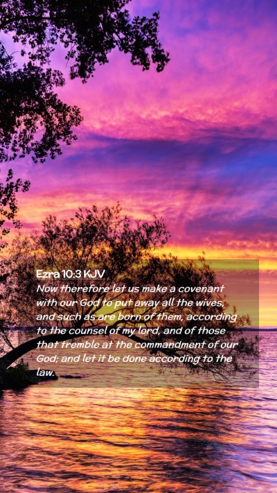 Picture 02 - Ezra 10:3 KJV Mobile Phone Wallpaper - Now therefore let us make a covenant with our God - Mobile Bible Verse Wallpaper