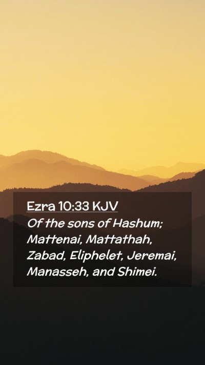Picture 02 - Ezra 10:33 KJV Mobile Phone Wallpaper - Of the sons of Hashum; Mattenai, Mattathah, - Mobile Bible Verse Wallpaper