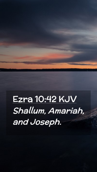 Picture 02 - Ezra 10:42 KJV Mobile Phone Wallpaper - Shallum, Amariah, and - Mobile Bible Verse Wallpaper