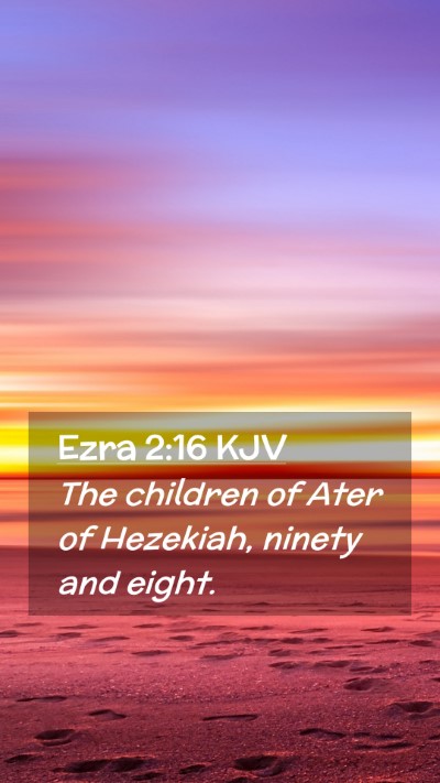 Picture 02 - Ezra 2:16 KJV Mobile Phone Wallpaper - The children of Ater of Hezekiah, ninety and - Mobile Bible Verse Wallpaper