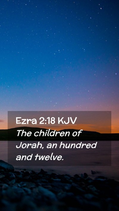 Picture 02 - Ezra 2:18 KJV Mobile Phone Wallpaper - The children of Jorah, an hundred and - Mobile Bible Verse Wallpaper