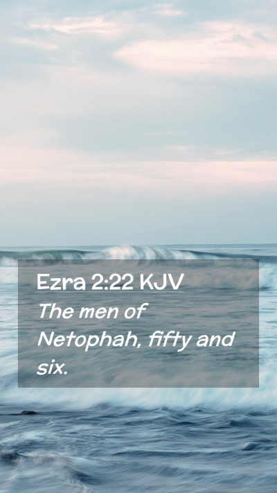 Picture 02 - Ezra 2:22 KJV Mobile Phone Wallpaper - The men of Netophah, fifty and - Mobile Bible Verse Wallpaper