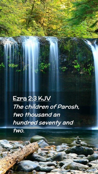 Picture 02 - Ezra 2:3 KJV Mobile Phone Wallpaper - The children of Parosh, two thousand an hundred - Mobile Bible Verse Wallpaper