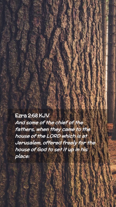 Picture 02 - Ezra 2:68 KJV Mobile Phone Wallpaper - And some of the chief of the fathers, when they - Mobile Bible Verse Wallpaper