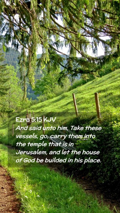 Picture 02 - Ezra 5:15 KJV Mobile Phone Wallpaper - And said unto him, Take these vessels, go, carry - Mobile Bible Verse Wallpaper