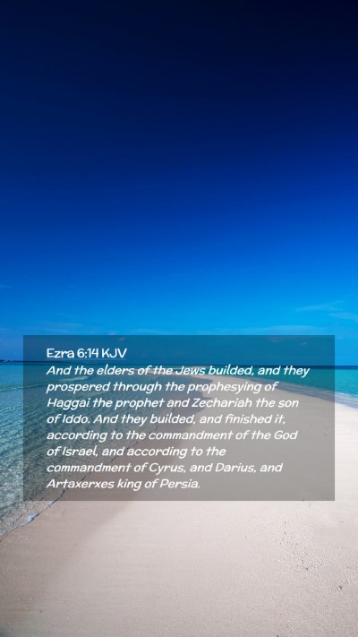Picture 02 - Ezra 6:14 KJV Mobile Phone Wallpaper - And the elders of the Jews builded, and they - Mobile Bible Verse Wallpaper