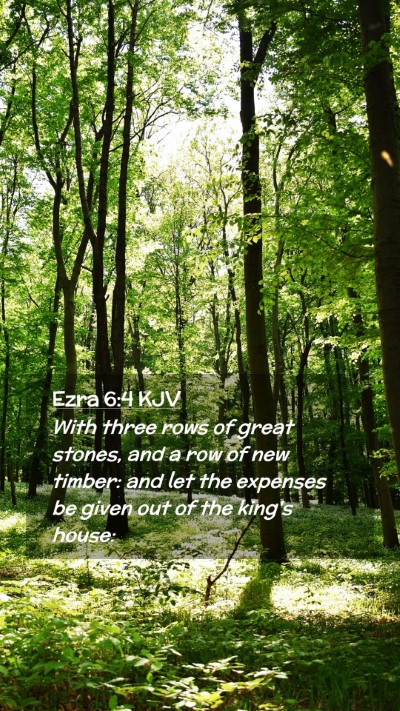 Picture 02 - Ezra 6:4 KJV Mobile Phone Wallpaper - With three rows of great stones, and a row of new - Mobile Bible Verse Wallpaper
