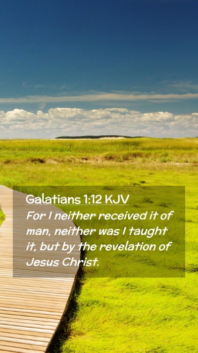 Picture 02 - Galatians 1:12 KJV Mobile Phone Wallpaper - For I neither received it of man, neither was I - Mobile Bible Verse Wallpaper