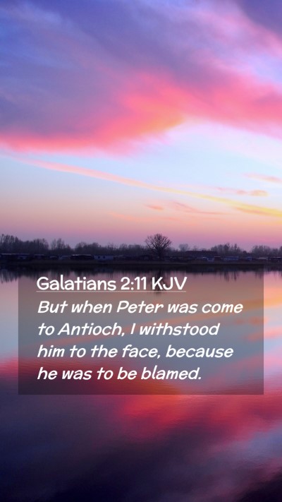 Picture 02 - Galatians 2:11 KJV Mobile Phone Wallpaper - But when Peter was come to Antioch, I withstood - Mobile Bible Verse Wallpaper