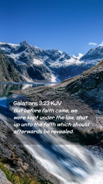 Picture 02 - Galatians 3:23 KJV Mobile Phone Wallpaper - But before faith came, we were kept under the - Mobile Bible Verse Wallpaper