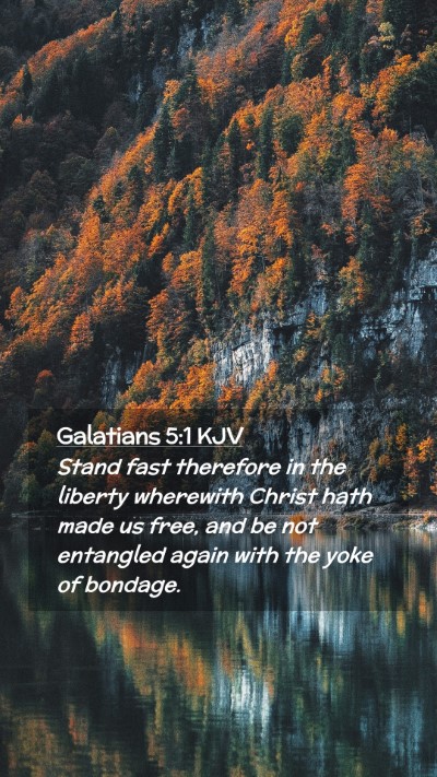 Picture 02 - Galatians 5:1 KJV Mobile Phone Wallpaper - Stand fast therefore in the liberty wherewith - Mobile Bible Verse Wallpaper