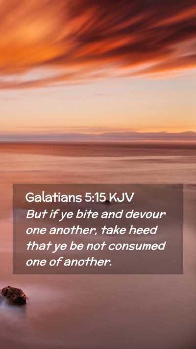 Picture 02 - Galatians 5:15 KJV Mobile Phone Wallpaper - But if ye bite and devour one another, take heed - Mobile Bible Verse Wallpaper