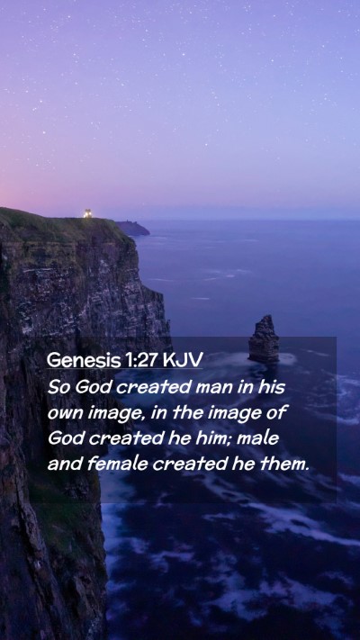 Picture 02 - Genesis 1:27 KJV Mobile Phone Wallpaper - So God created man in his own image, in the image - Mobile Bible Verse Wallpaper