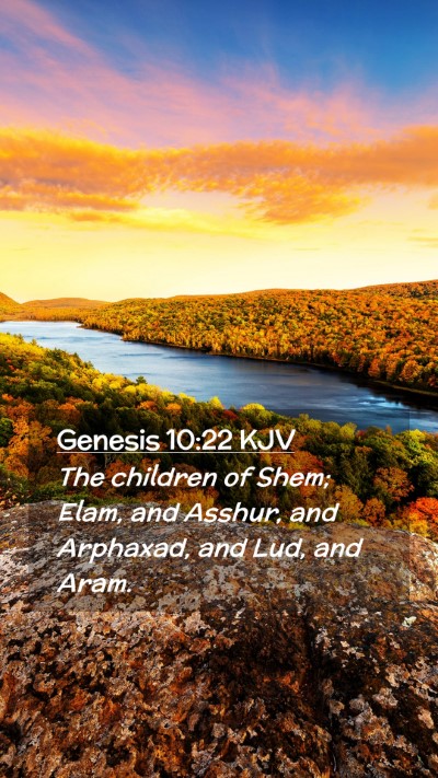 Picture 02 - Genesis 10:22 KJV Mobile Phone Wallpaper - The children of Shem; Elam, and Asshur, and - Mobile Bible Verse Wallpaper