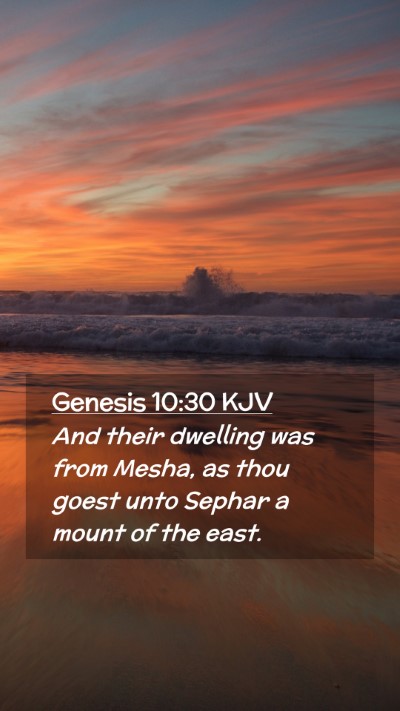 Picture 02 - Genesis 10:30 KJV Mobile Phone Wallpaper - And their dwelling was from Mesha, as thou goest - Mobile Bible Verse Wallpaper