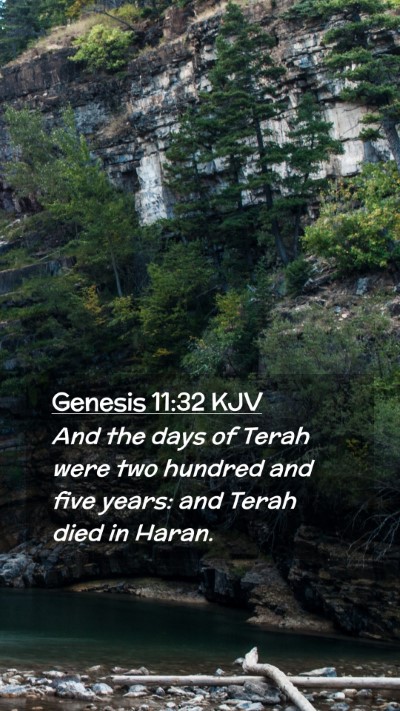 Picture 02 - Genesis 11:32 KJV Mobile Phone Wallpaper - And the days of Terah were two hundred and five - Mobile Bible Verse Wallpaper