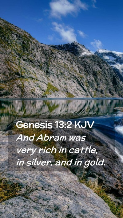 Picture 02 - Genesis 13:2 KJV Mobile Phone Wallpaper - And Abram was very rich in cattle, in silver, and - Mobile Bible Verse Wallpaper