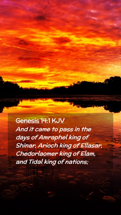 Picture 02 - Genesis 14:1 KJV Mobile Phone Wallpaper - And it came to pass in the days of Amraphel king - Mobile Bible Verse Wallpaper