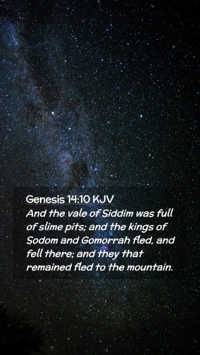 Picture 02 - Genesis 14:10 KJV Mobile Phone Wallpaper - And the vale of Siddim was full of slime pits; - Mobile Bible Verse Wallpaper