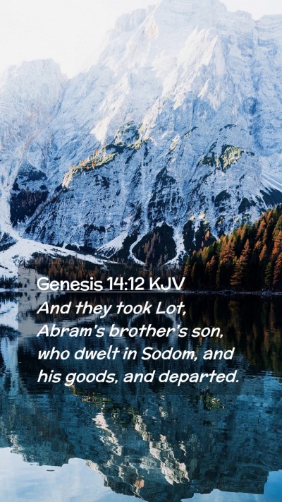 Picture 02 - Genesis 14:12 KJV Mobile Phone Wallpaper - And they took Lot, Abram's brother's son, who - Mobile Bible Verse Wallpaper