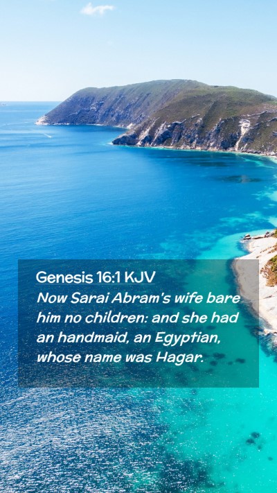 Picture 02 - Genesis 16:1 KJV Mobile Phone Wallpaper - Now Sarai Abram's wife bare him no children: and - Mobile Bible Verse Wallpaper