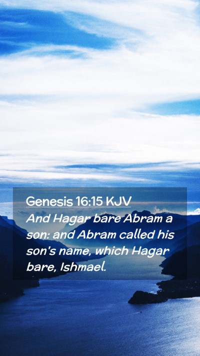 Picture 02 - Genesis 16:15 KJV Mobile Phone Wallpaper - And Hagar bare Abram a son: and Abram called his - Mobile Bible Verse Wallpaper