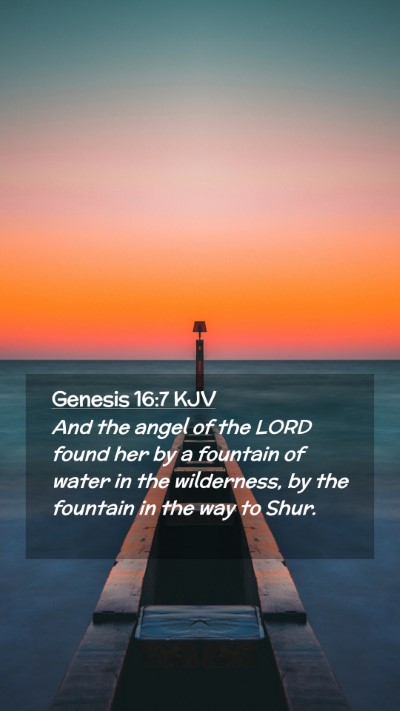 Picture 02 - Genesis 16:7 KJV Mobile Phone Wallpaper - And the angel of the LORD found her by a fountain - Mobile Bible Verse Wallpaper