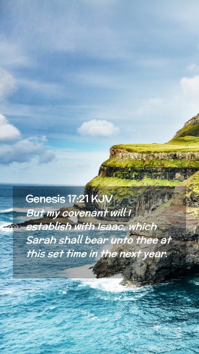 Picture 02 - Genesis 17:21 KJV Mobile Phone Wallpaper - But my covenant will I establish with Isaac, - Mobile Bible Verse Wallpaper