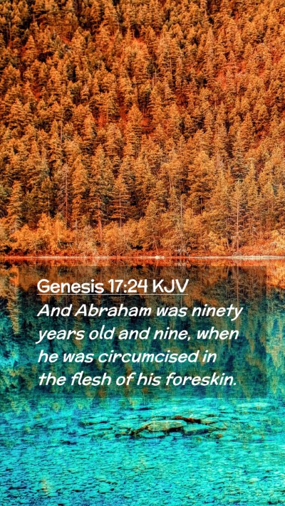 Picture 02 - Genesis 17:24 KJV Mobile Phone Wallpaper - And Abraham was ninety years old and nine, when - Mobile Bible Verse Wallpaper