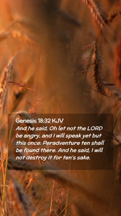 Picture 02 - Genesis 18:32 KJV Mobile Phone Wallpaper - And he said, Oh let not the LORD be angry, and I - Mobile Bible Verse Wallpaper