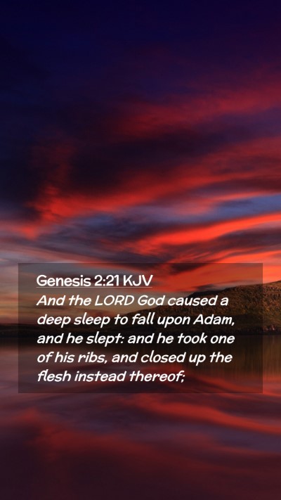 Picture 02 - Genesis 2:21 KJV Mobile Phone Wallpaper - And the LORD God caused a deep sleep to fall upon - Mobile Bible Verse Wallpaper