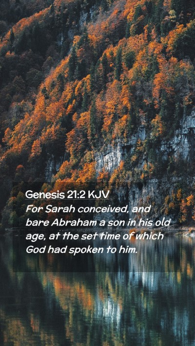 Picture 02 - Genesis 21:2 KJV Mobile Phone Wallpaper - For Sarah conceived, and bare Abraham a son in - Mobile Bible Verse Wallpaper