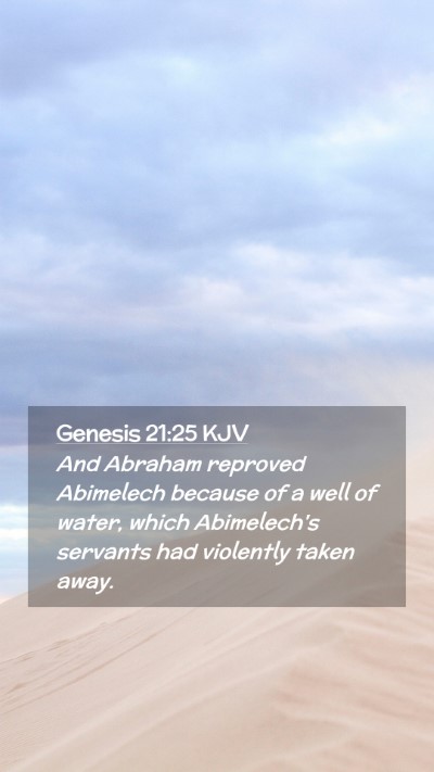 Picture 02 - Genesis 21:25 KJV Mobile Phone Wallpaper - And Abraham reproved Abimelech because of a well - Mobile Bible Verse Wallpaper
