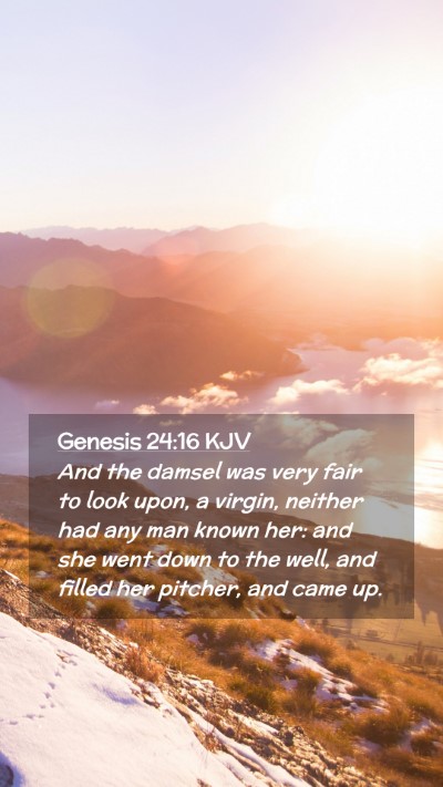 Picture 02 - Genesis 24:16 KJV Mobile Phone Wallpaper - And the damsel was very fair to look upon, a - Mobile Bible Verse Wallpaper