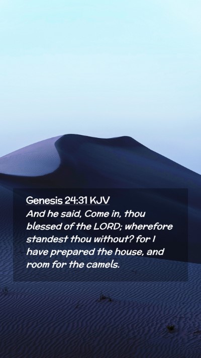 Picture 02 - Genesis 24:31 KJV Mobile Phone Wallpaper - And he said, Come in, thou blessed of the LORD; - Mobile Bible Verse Wallpaper