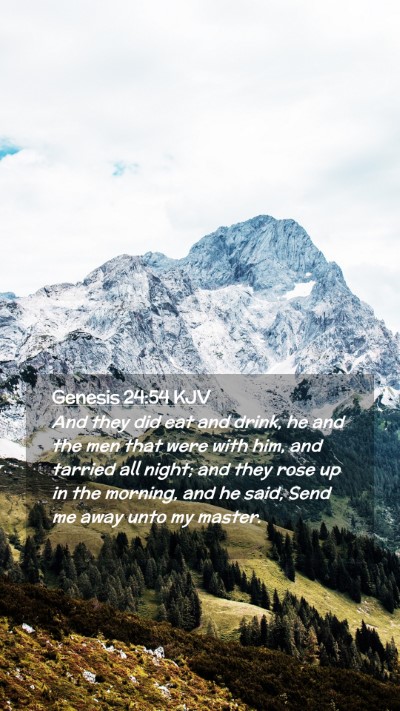 Picture 02 - Genesis 24:54 KJV Mobile Phone Wallpaper - And they did eat and drink, he and the men that - Mobile Bible Verse Wallpaper