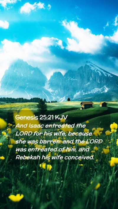 Picture 02 - Genesis 25:21 KJV Mobile Phone Wallpaper - And Isaac entreated the LORD for his wife, - Mobile Bible Verse Wallpaper