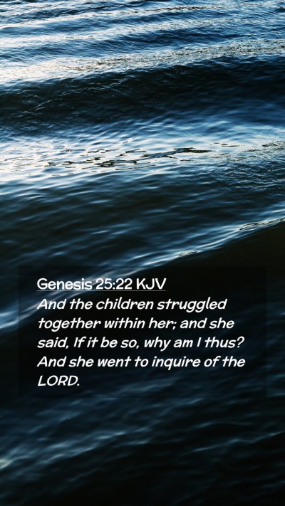Picture 02 - Genesis 25:22 KJV Mobile Phone Wallpaper - And the children struggled together within her; - Mobile Bible Verse Wallpaper