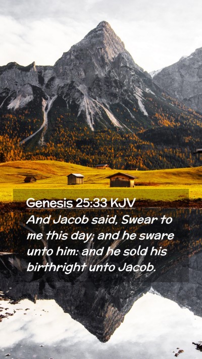 Picture 02 - Genesis 25:33 KJV Mobile Phone Wallpaper - And Jacob said, Swear to me this day; and he - Mobile Bible Verse Wallpaper