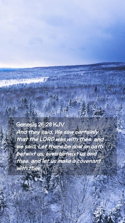 Picture 02 - Genesis 26:28 KJV Mobile Phone Wallpaper - And they said, We saw certainly that the LORD was - Mobile Bible Verse Wallpaper