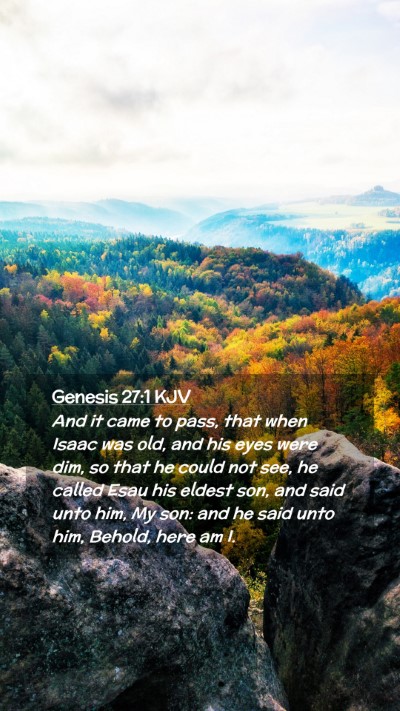 Picture 02 - Genesis 27:1 KJV Mobile Phone Wallpaper - And it came to pass, that when Isaac was old, and - Mobile Bible Verse Wallpaper