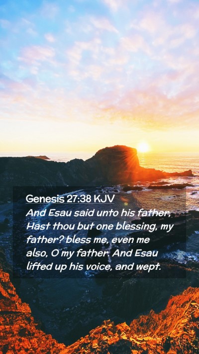 Picture 02 - Genesis 27:38 KJV Mobile Phone Wallpaper - And Esau said unto his father, Hast thou but one - Mobile Bible Verse Wallpaper