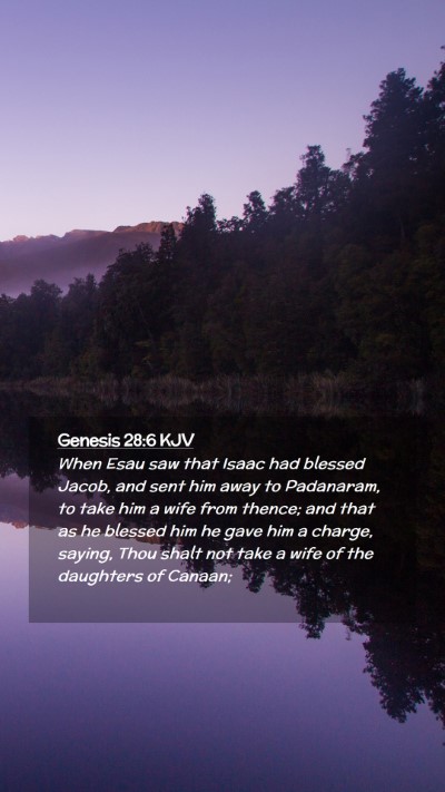 Picture 02 - Genesis 28:6 KJV Mobile Phone Wallpaper - When Esau saw that Isaac had blessed Jacob, and - Mobile Bible Verse Wallpaper