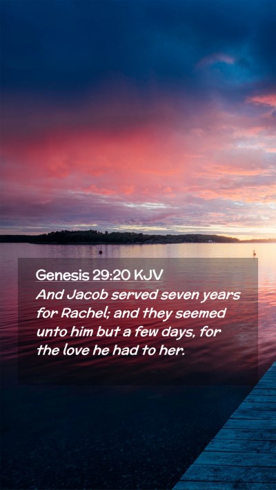 Picture 02 - Genesis 29:20 KJV Mobile Phone Wallpaper - And Jacob served seven years for Rachel; and they - Mobile Bible Verse Wallpaper